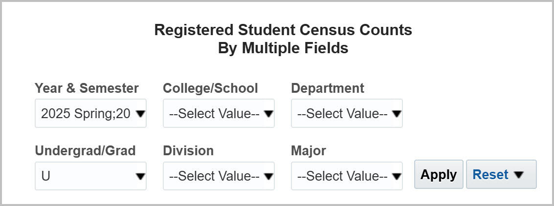 Prompts in Census by Multiple Fields report