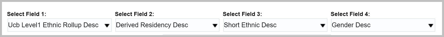 Multiple Fields with Derived Residency Desc selected for Field 2