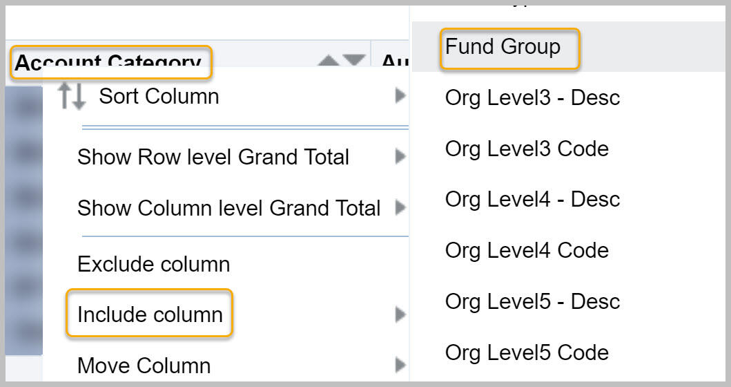 General Ledger Summary report include column Fund Group
