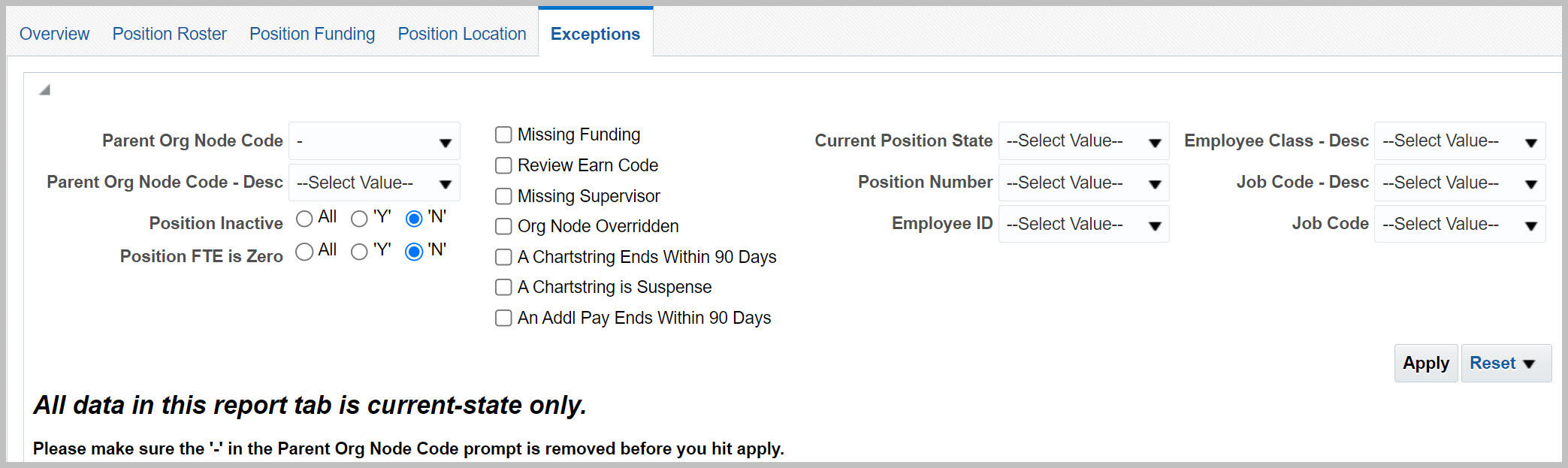 Getting Started with Position Management Dashboard Cal Answers