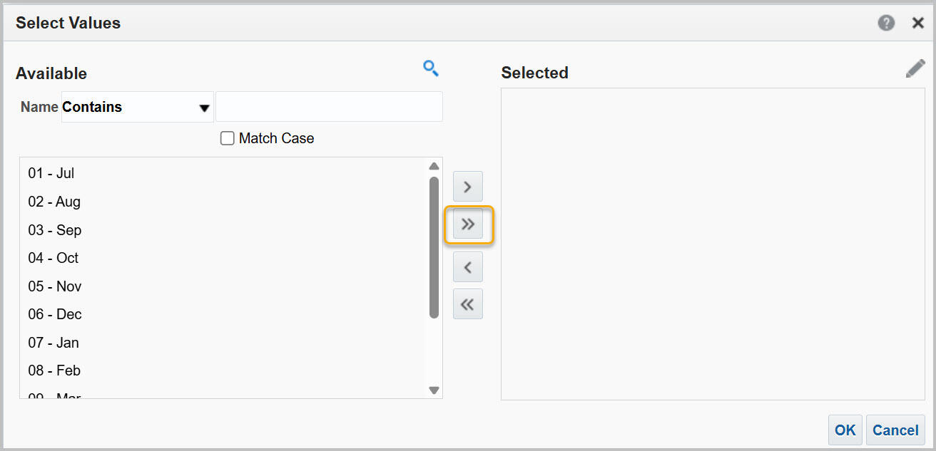 Search box with Select All button highlighted