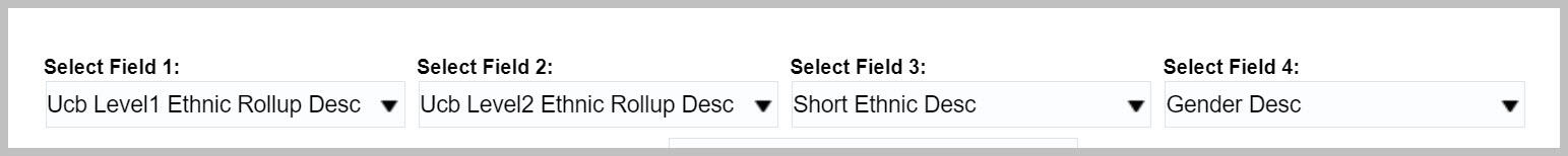 Select Fields 1-4 as presented above reports with multiple fields