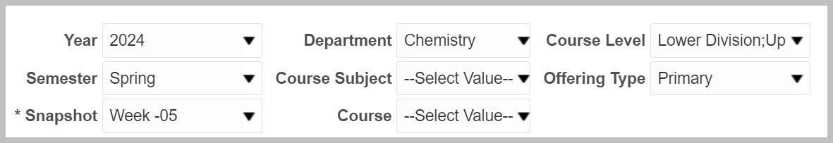 Course Demand filters