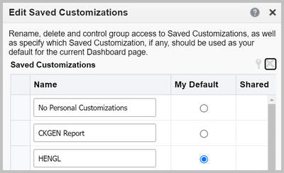 Page Options menu with Edit Saved Customization selected