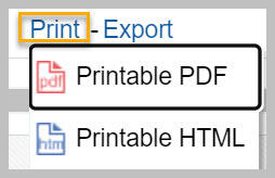 Print link below report circled