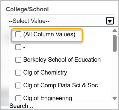 Select All checkbox