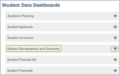 Student Data Dashboards on home screen